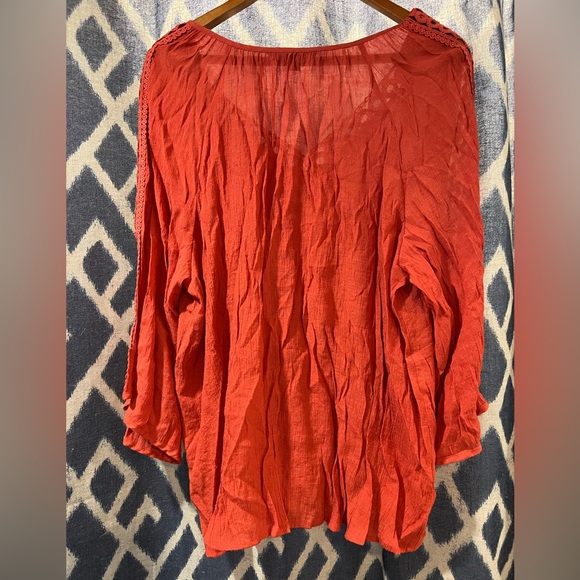 Zac & Rachel Orange Blouse 2X - Picture 4 of 5
